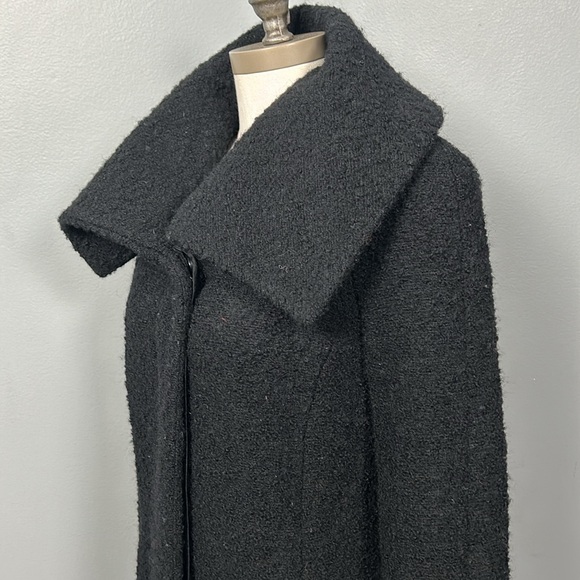 Alfani Women’s Boucle Wool Black Mid length Oversized Collar Coat size 2 - Picture 8 of 14